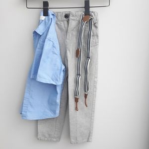 H&M pants, top and suspenders